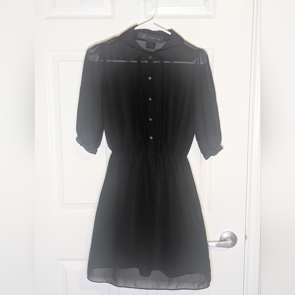 Kardashian Kollection Dresses & Skirts - Kardashian Kollection Black Sheer Button Down Dress Women XS